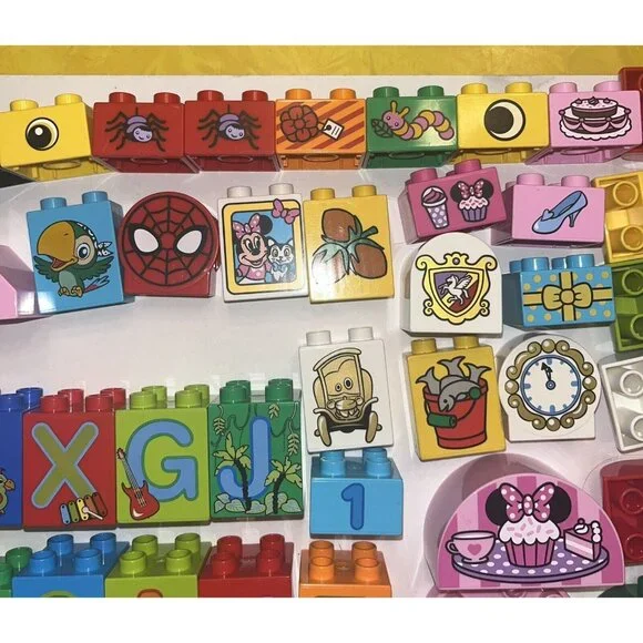 Lego DUPLO 7 lbs Bulk Train Figures Castle Auto ABC #s Flowers Bricks VTG & MOD - Picture 12 of 16